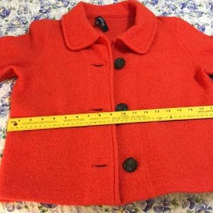 Orange red boxy wool cropped jacket